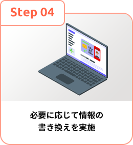 必要に応じて情報の書き換えを実施